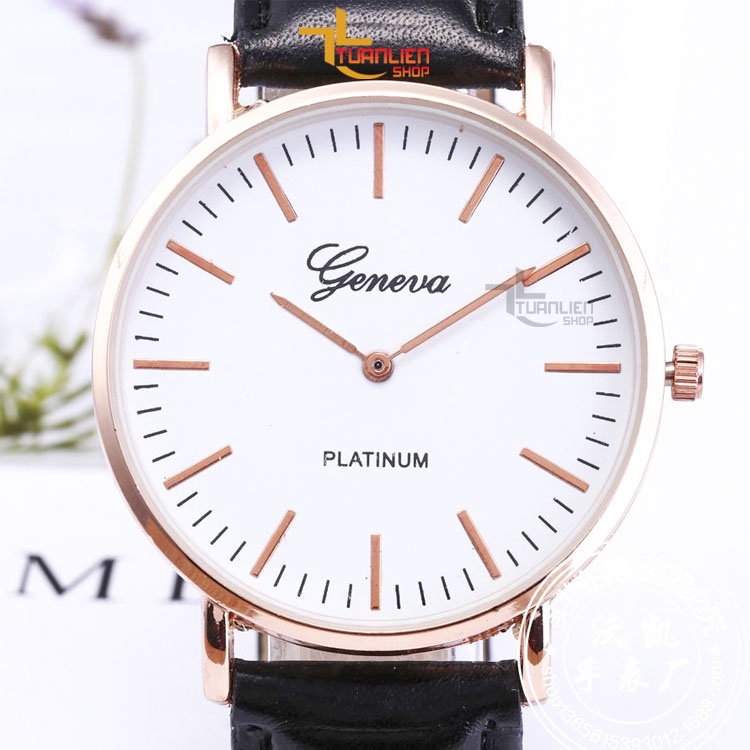 Đồng Hồ Nam GENEVA Dây Da Sang Trọng, Phong Cách Hàn Quốc