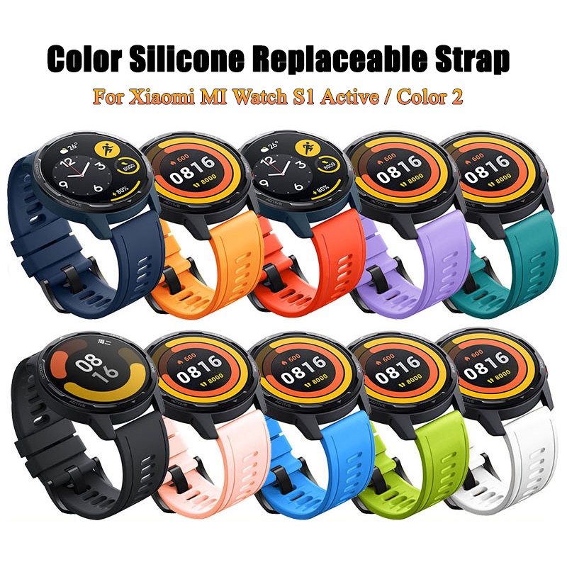 Dây Đeo Thay Thế Chất Liệu Silicon Màu Trơn Cho Xiaomi MI Watch S1 Active 22mm