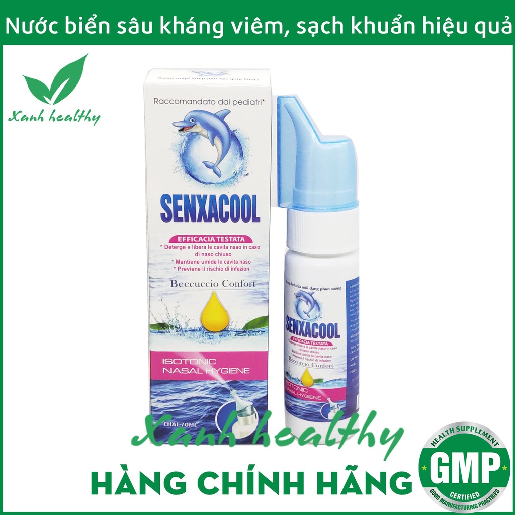 Xịt nước biển sâu SENXACOOL-tinh dầu khuynh diệp giảm nghẹt mũi, sổ mũi, viêm mũi, làm sạch mũi hiệu quả, an toàn cho bé