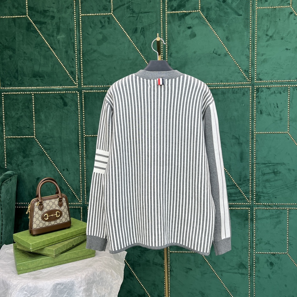 Áo nữ đan len sọc dệt kim thời trang cao cấp Thom Browne TB phong cách Hàn Quốc