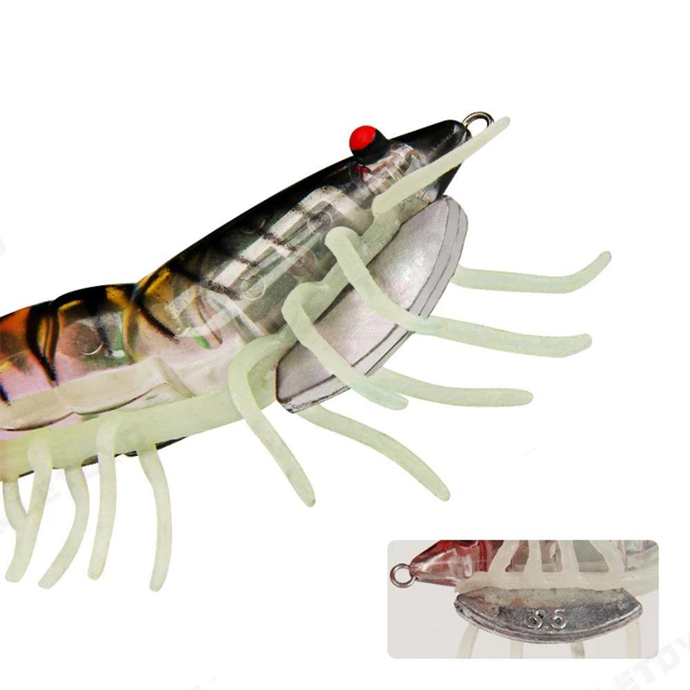 Móc Câu Hình Mực Đính Ngọc Trai Giả 3.5Mm# Mồi Câu Cá Hình Tôm Bằng Gỗ Phát Sáng Kích Thước 115mm 21g