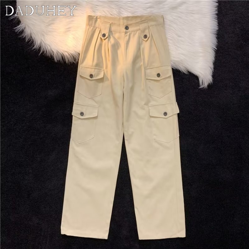 DaDuHey Men's Thin Multi-Pocket Loose Casual Pants 2022 New Fall Korean Trend Fashion Pants
