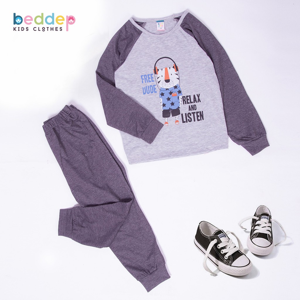 Đồ Bộ Bé Trai Dài Tay Chất Cotton In Hình Hổ Ngộ Nghĩnh Thời Trang Cao Cấp Beddep Kid Clothes BB17