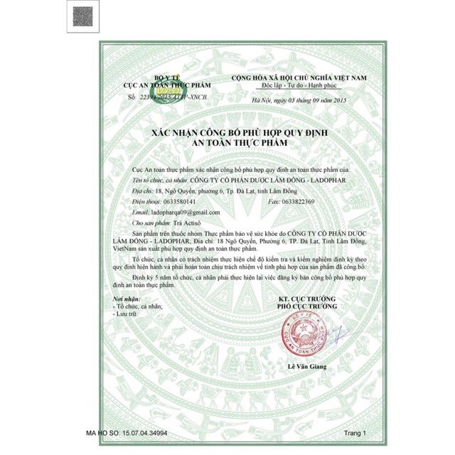 Trà Lado Actiso túi lọc 200g  mẫu mới