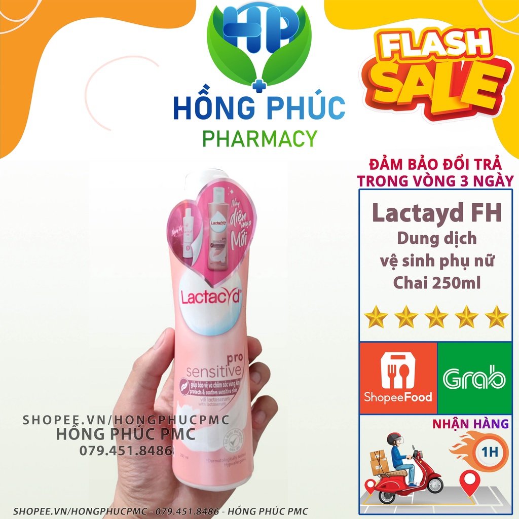 Dung dịch vệ sinh phụ nữ Lactacyd FH 250ml thơm khử mùi nước rửa phụ khoa se khít vùng kín nữ chăm sóc vùng kín