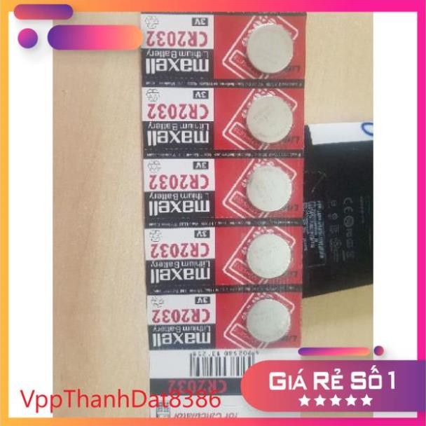 (Sale)  (vỉ 5 viên) Pin cmos Maxell CR2032 3v chính hãng