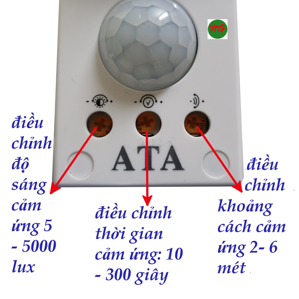 Đuôi đèn cảm ứng hồng ngoại tự động MỞ ĐÈN có chân cắm trực tiếp váo ổ điện ATA AT193