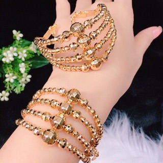 Vòng tay bi 4 hàng mạ vàng 18 cao cấp