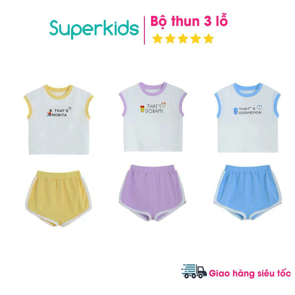 Bộ ba lỗ cho bé trai, bé gái nhân vật truyện tranh 8-18kg QATE567