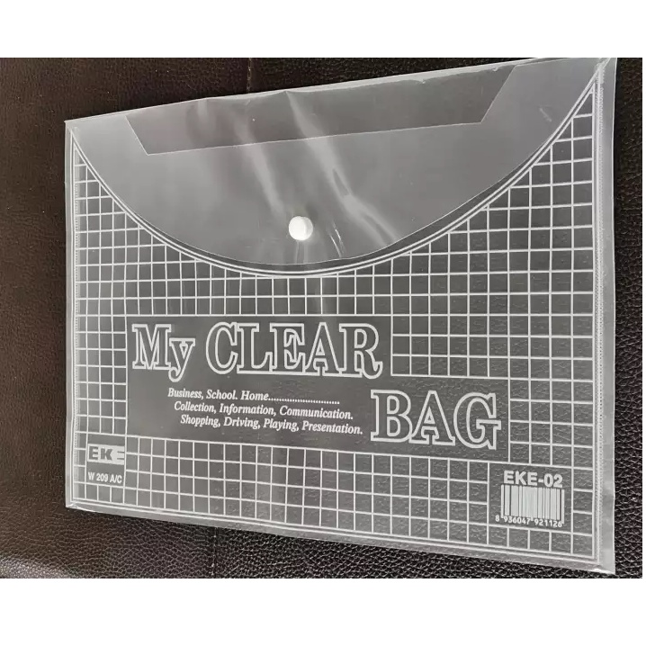 TÚI MY CLEAR BAG,TÚI CÚC BẤM 1 KHUY KHỔ A4, KHỔ F