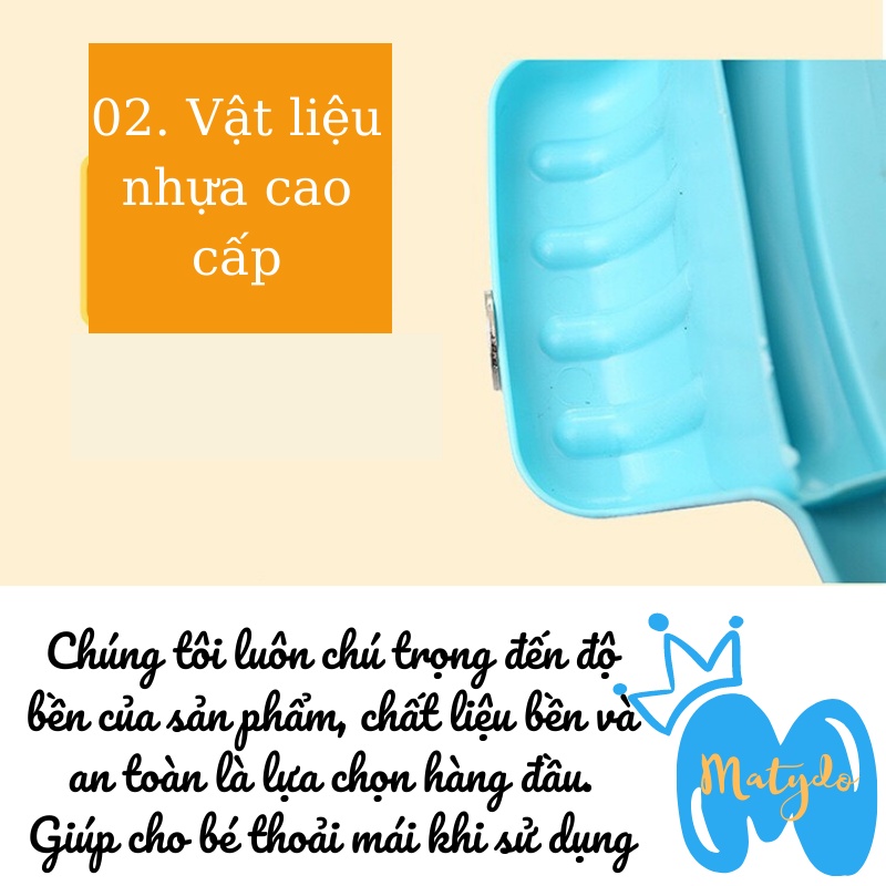 Bệ thu nhỏ bồn cầu có tay cầm cho bé tiện dụng bệ ngồi toilet vệ sinh cho bé từ 1 đến 6 tuổi