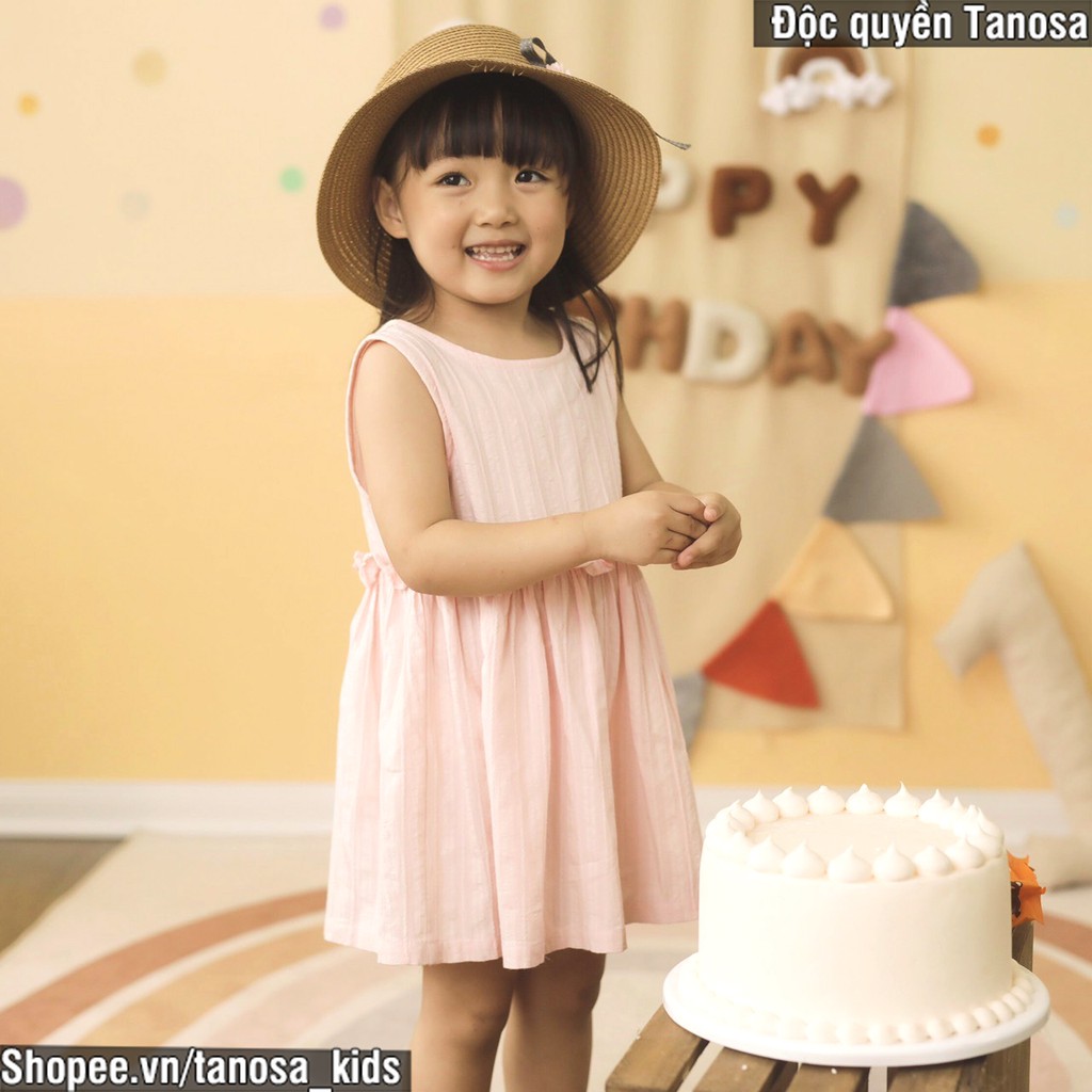 Váy Cho Bé Gái Dáng Xòe Chất Đũi Cao Cấp Cực Đẹp Thếu Hoa Size 10-20kg Tanosa Kids