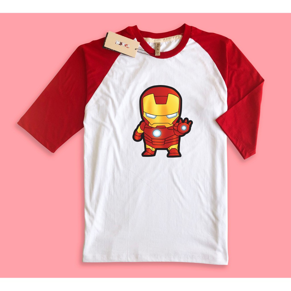 Áo Thun In Hình Nhân Vật Iron Man Chibi Avengers Marvel