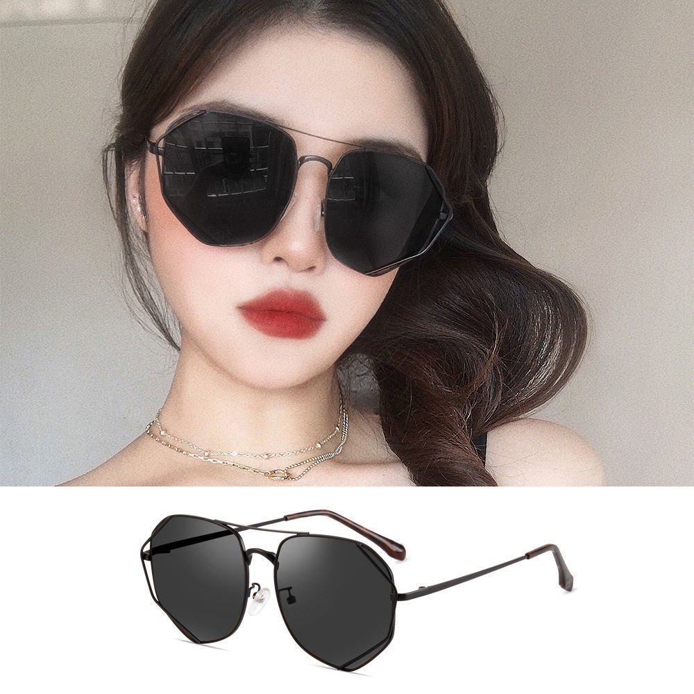 Kính Mát Gọng Vuông Kim Loại Thời Trang Cho Nam Nữ