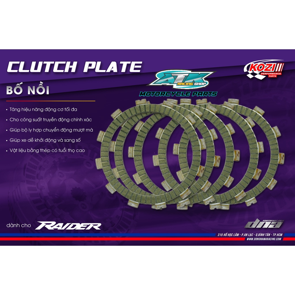 Bố nồi Kozi Malaysia dành cho các dòng xe Exciter150, 135, winner, raider, wave ,dream, ..hàng chính hãng