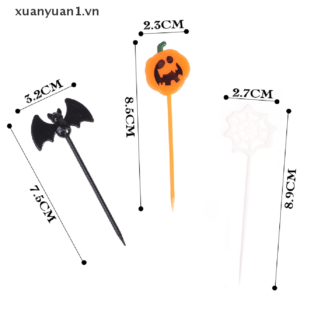 Set 10 Nĩa Ăn Trái Cây Họa Tiết Halloween Độc Đáo