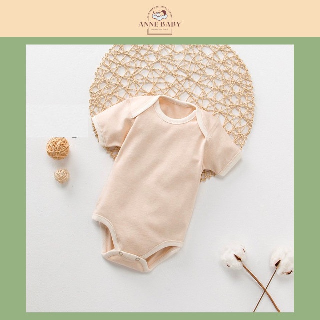 Áo Liền Thân Body Chip Cho Bé 0-2 Tuổi Cotton Organic Màu Trơn, Áo Một Mảnh Romper Cho Bé Sơ Sinh Sợi Bông Tự Nhiên