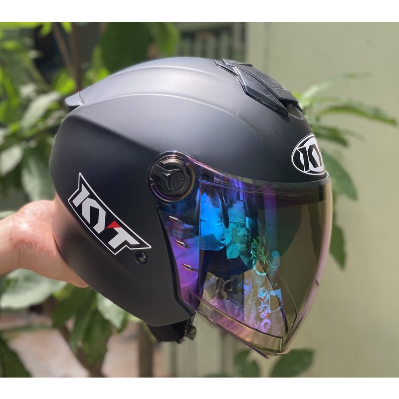 MŨ BẢO HIỂM 3/4 1 KÍNH XH01 ĐEN NHÁM CỰC NGẦU, TẶNG LOGO KYT VÀ BH 12 tháng