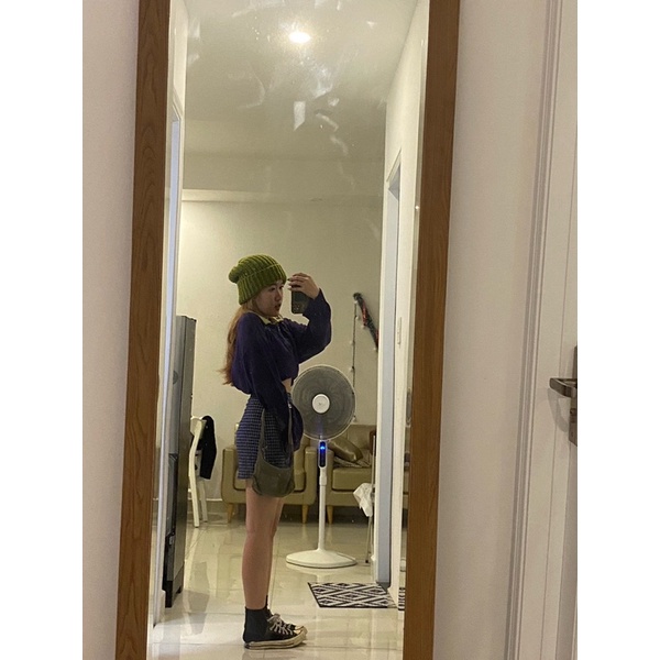 Chân váy caro xanh KIDO