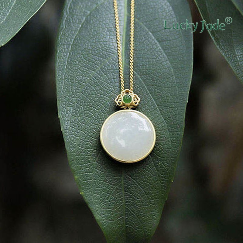 Vòng cổ Mạ Vàng 18K Đính Đá Ngọc Bích Trắng Và Đỏ