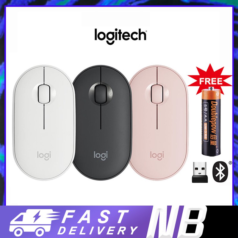 Chuột Logitech Pebble M350 - Kết nối Bluetooth hoặc đầu thu 2.4 GHz, Yên tĩnh - LJP