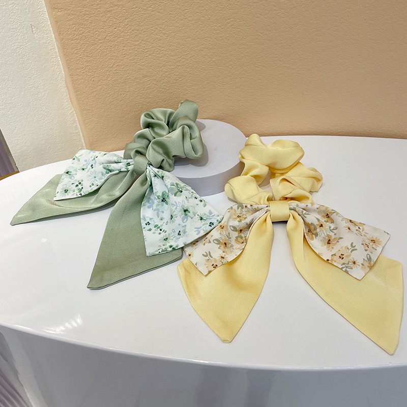 Dây Buộc Tóc Thắt Nơ Họa Tiết Hoa 2022 Mới Phong Cách Pháp