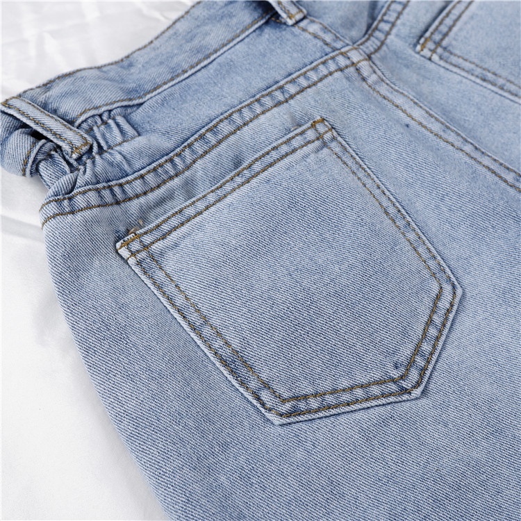 Quần short denim ống rộng lưng cao thời trang mùa hè Hàn Quốc cho nữ