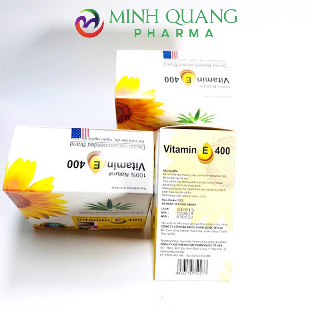 Viên uống VITAMINE 400 bổ sung vitamin E giúp làm đẹp da, trắng da, chống lão hóa hộp 100 viên