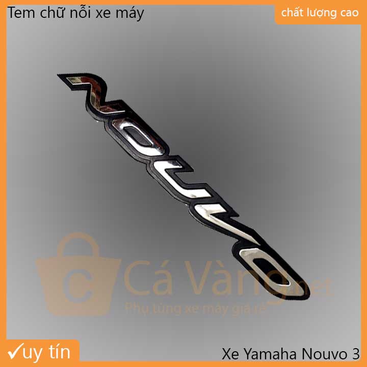 Tem xi trang trí xe máy chữ nổi Yamaha NOUVO 3 có keo siêu dính loại tốt giá rẻ