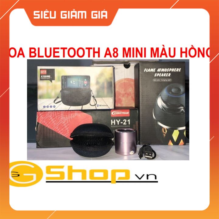 LOA NGHE NHẠC KHÔNG DÂY KẾT NỐI BLUETOOTH A8 MINI MÀU HỒNG