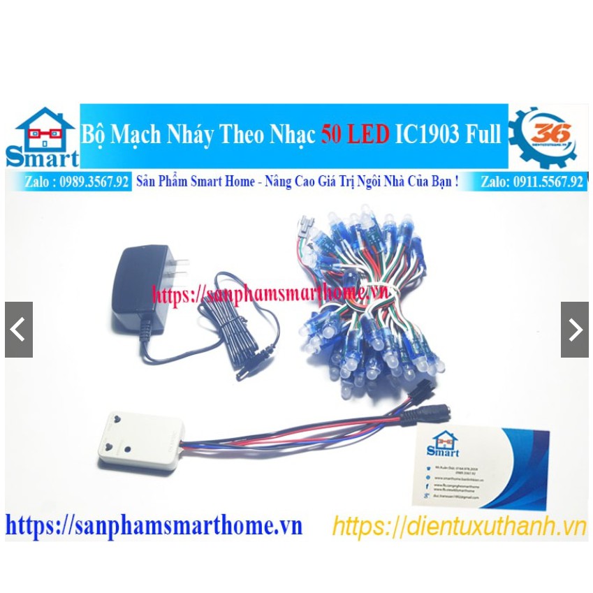 [VIELINK,Z]Bộ mạch 50 Led nháy theo nhạc sử dụng Ic1903, phiêu theo điệu nhạc, hey, hey, hey...