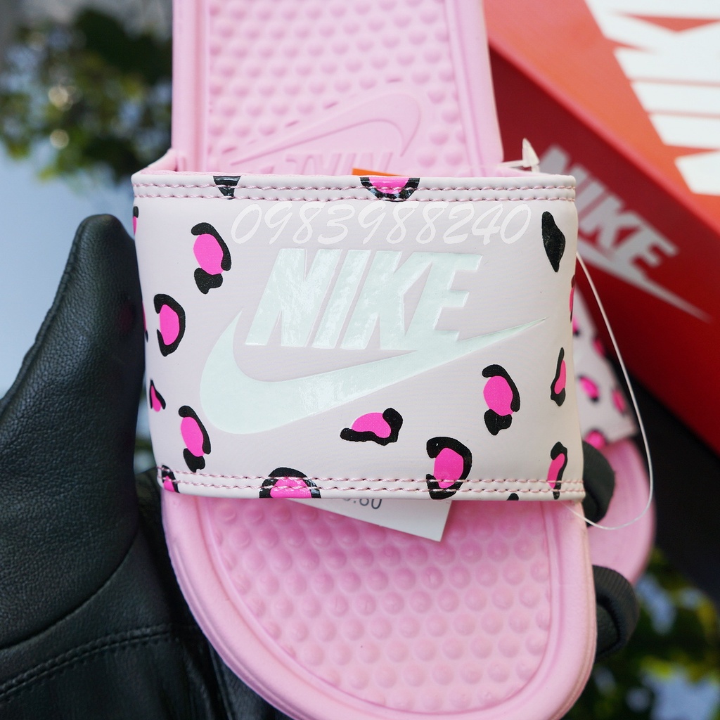 Dép Nike Nk FREE SHIP + hộp hãng + siêu cấp hàng VNXK loại 1.1 báo hồng unisex hot trend quai bản ngang nữ. BH Slippers