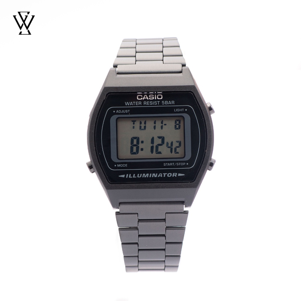 Đồng Hồ Điện Tử Nam Casio WATCHSTORE B640WB-1ADF Thiết Kế Mặt Kính Vuông Nhựa 35mm, Dây Đeo Kim Loại Và Vỏ Nhựa Màu Đen
