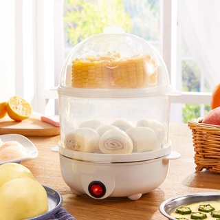 Máy hấp trứng mini tự động hai tầng đa năng tiện dụng cho nhà bếp