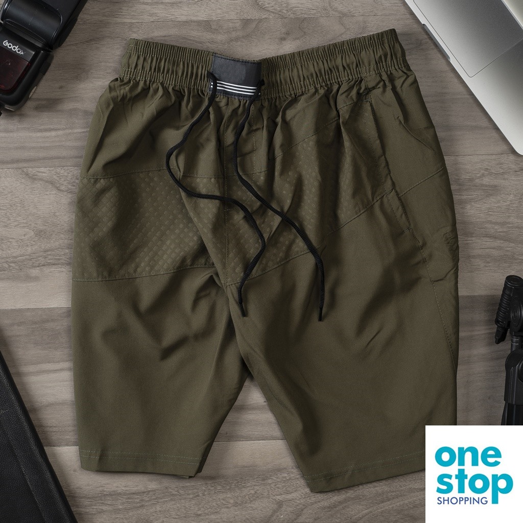 Quần short nam ép vân chìm ba túi khóa mã 23 One shop