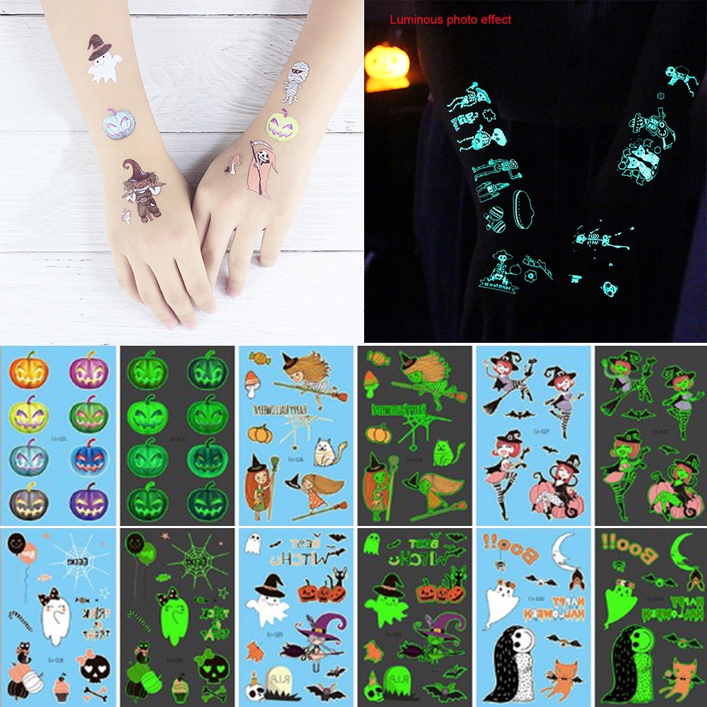 OCEANMAP Temporary Luminous Waterproof Witch In Dark Glowing Fake Tattoo