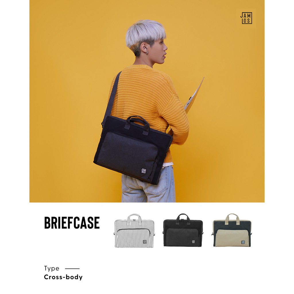 Jamlos Briefcase - Túi chống sốc Laptop/ iPad 11inch 13inch 15inch xách tay đeo chéo vải canvas thời trang đi học đi làm