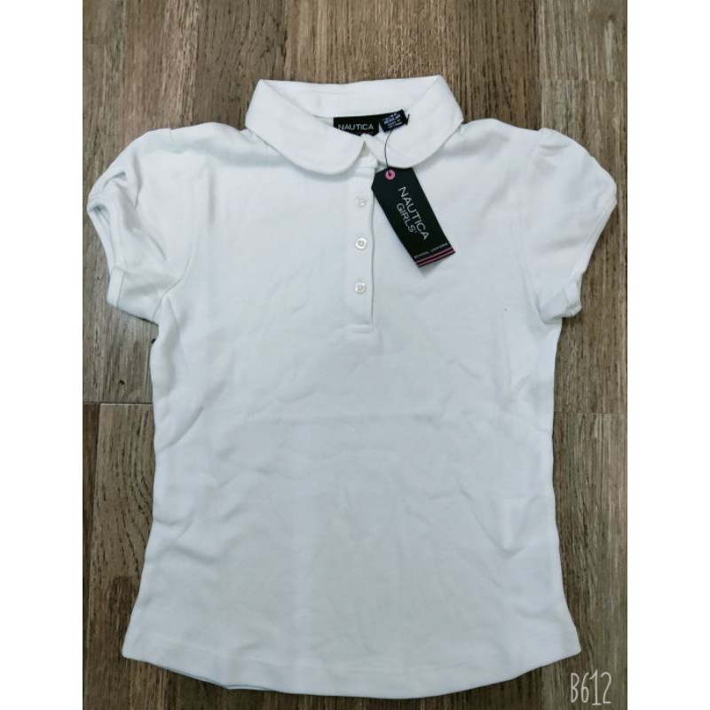Áo polo bé gái màu trắng