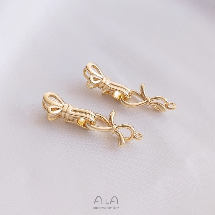 Khóa Cài Nối Dây Chuyền diy Bằng Đồng 14K Màu Vàng Hình Bướm Chuyên Dụng