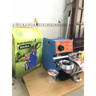 Máy dán nắp ly giá rẻ SJ700, máy ép miệng ly nhựa, dán nắp cốc khổng lồ, màng ép ly nước mang đi