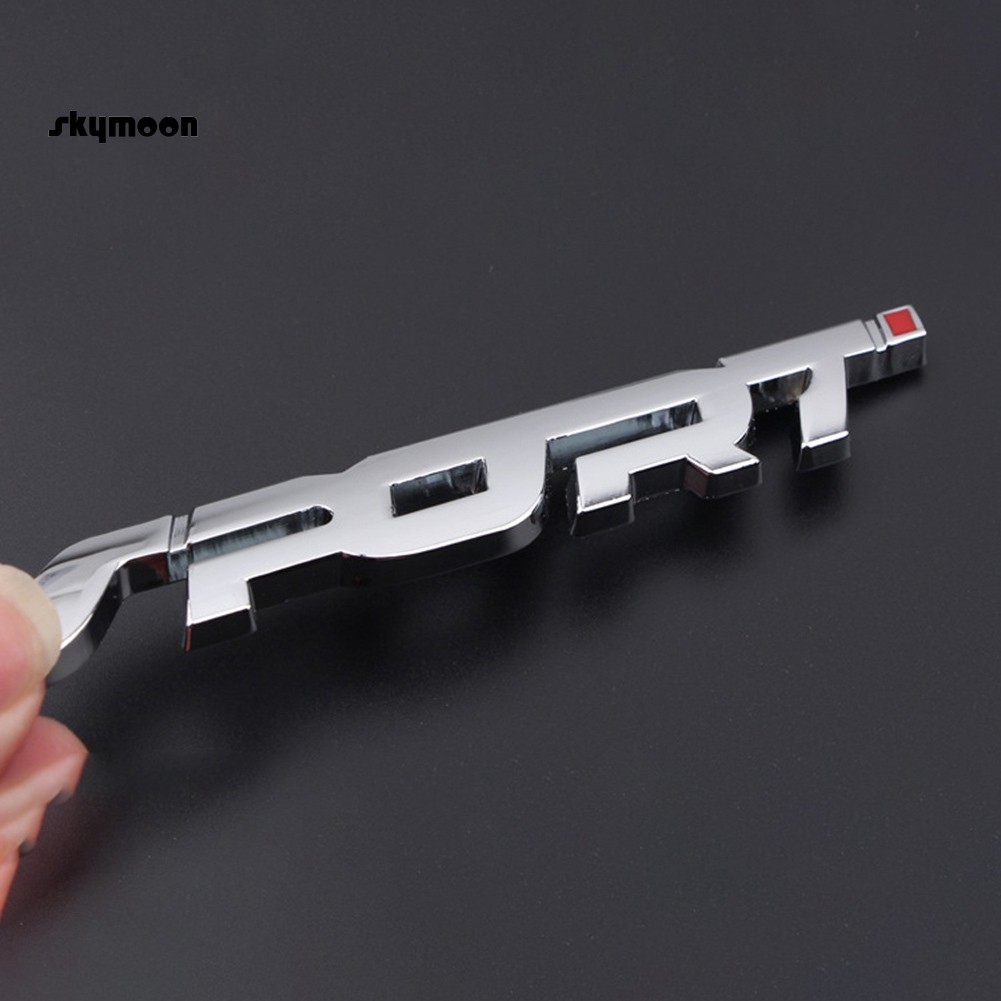 Miếng dán trang trí xe hơi hình chữ Sport 3D bằng kim loại sáng tạo