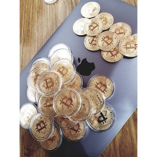 Đồng xu bitcoin gold quà tặng lì xì Tết may mắn - Dong xu bitcoin qua tang li xi Tet