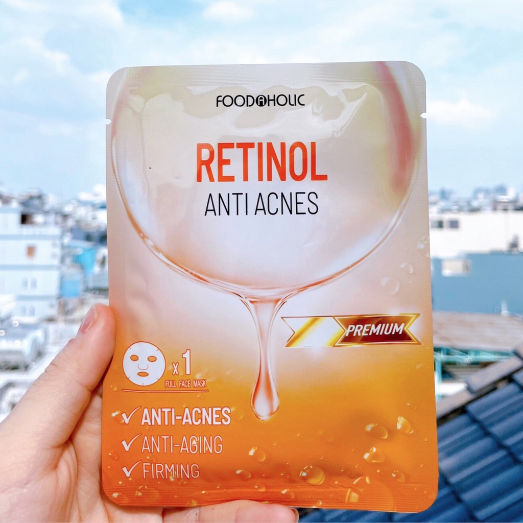 Combo 10 Mặt Nạ Retinol Giảm Mụn, Tái Tạo Da Foodaholic Retinol Anti Acnes Mask 23ml
