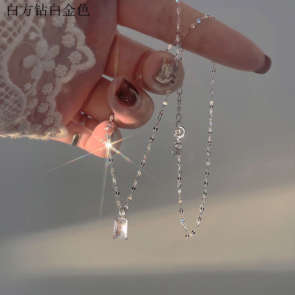 Vòng cổ Mặt Vuông Đính Đá Pha Lê Xanh Lá Phong Cách Cổ Điển Sang Trọng Thời Trang Dành Cho Nữ