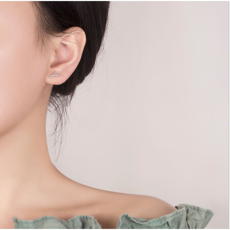 Bông tai EBI sừng nai mạ Bạc 925