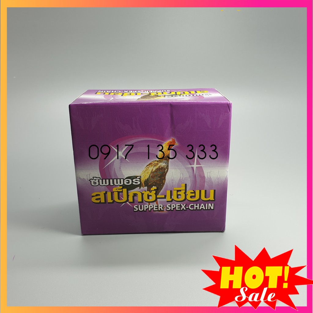 Thuốc Kích Thích Mọc Lông, Nhanh Ra Lông, Mượt Lông Cho Gà Hiệu Super Spex Chain Nhập Thái Lan, Vỉ 10 Viên