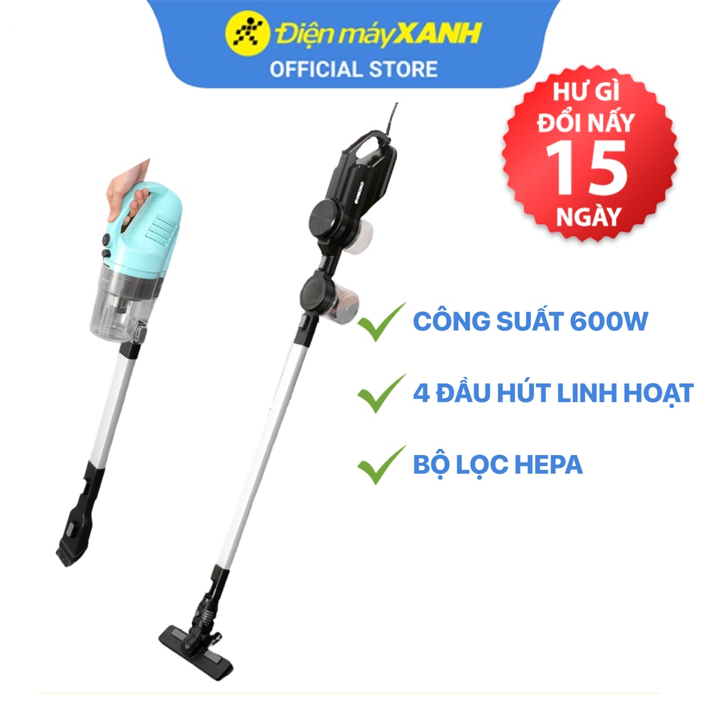 Bộ máy hút bụi cầm tay Shimono SVC1022 và SVC1019C công suất 600W có đầu hút khe - Chính hãng BH 12 tháng