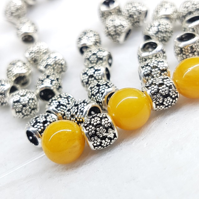 KHO SỈ  Charm bạc trụ họa tiết hoa - Hàng loại 1 cực đẹp PH272