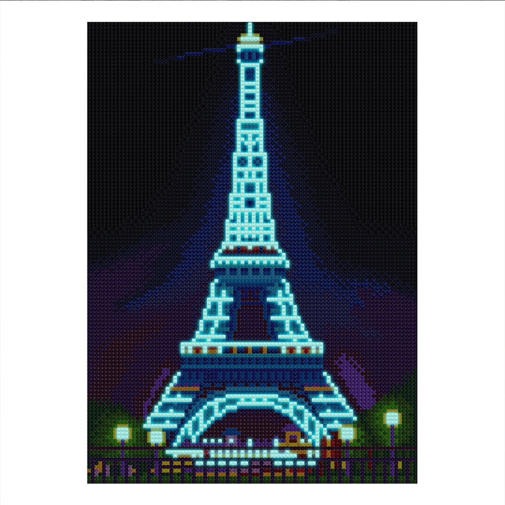 Bộ Tranh Đính Đá Dạ Quang Tự Làm Hình Tháp Eiffel Độc Đáo