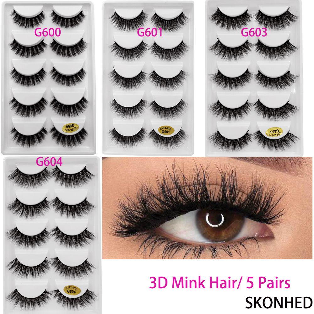 Bộ 5 Cặp Lông Mi Giả 3D Tự Nhiên Thời Trang Dành Cho Nữ